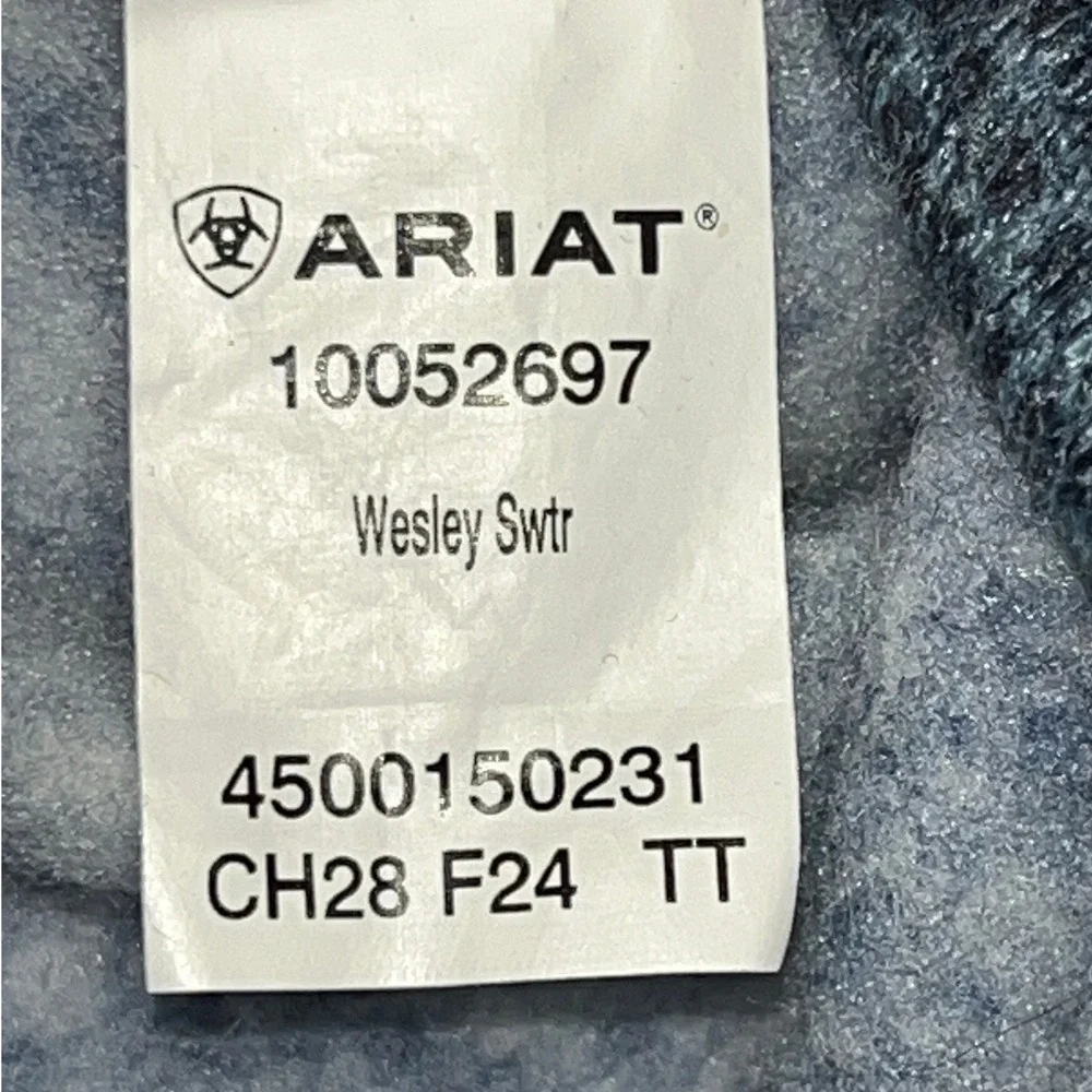 Ariat Mens Wesley Pullover‎ Sweater XL Blue Henley Aztec Warm Western Warm Comfy